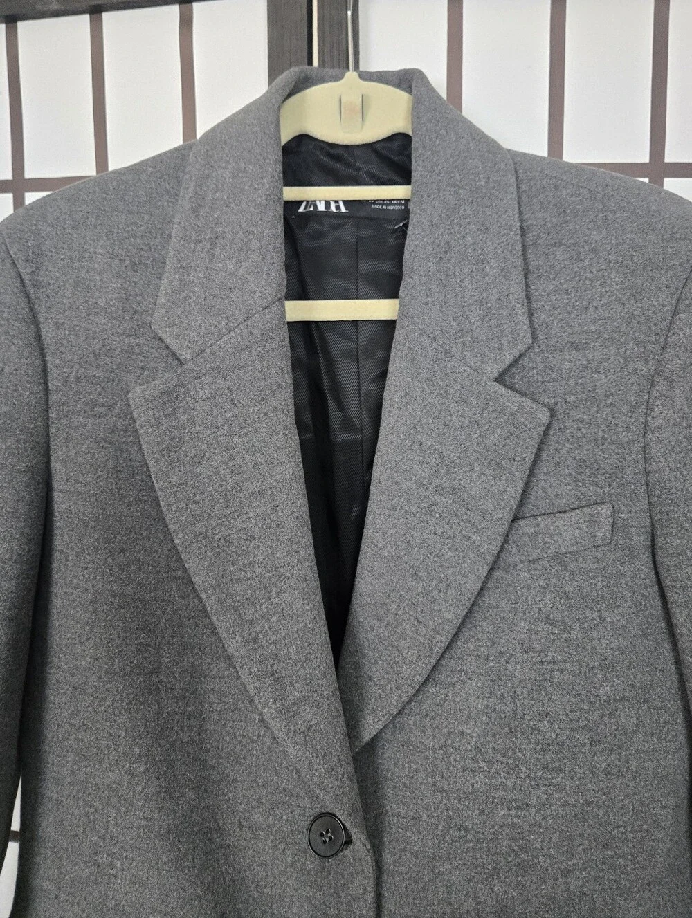 ZARA Heather Charcoal Grey Two-Button  Blazer